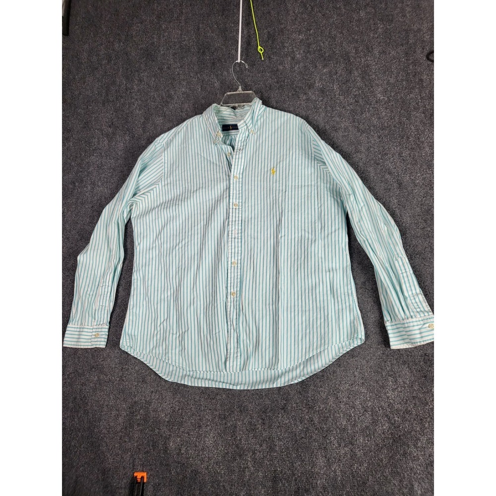 Ralph Lauren Striped Oxford Shirt Long Sleeve Button Down Casual Men Sz‎ XL Work